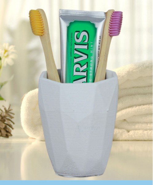 Diş Fırçalığı Tezgah Üstü Beyaz Renk Diş Fırçası Standı Uzun Poly Model